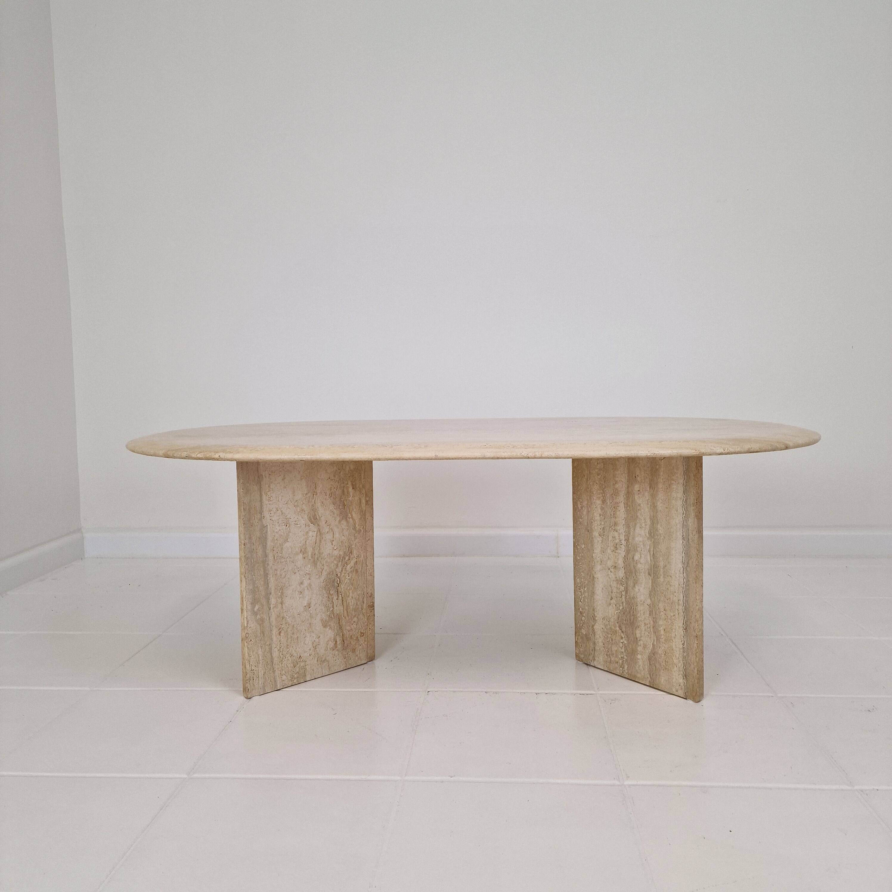 Travertine Coffee or Side Table, Italy 1980s