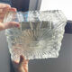 Vintage Flush Mount Square Glass Ceiling Lamp, Sunburst Motif