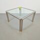 Table basse Regency T28 en laiton et verre de Peter Ghyczy, années 1970