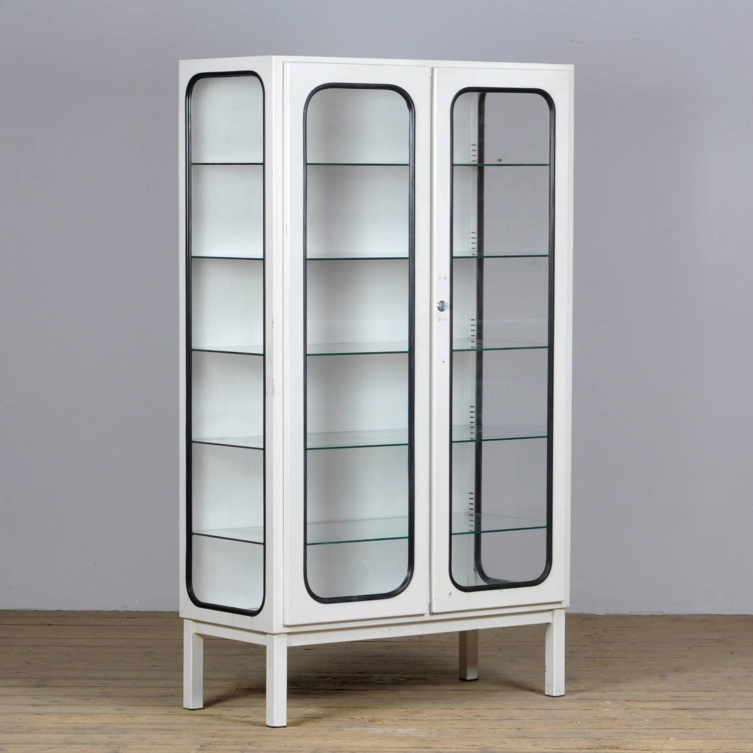 Iron and glass medicine cabinet, 1970s