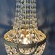 Golden bronze hot air balloon chandelier with glass pendants, mid-20th century.