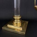 House the dolphin, lamp foot in plexiglass and gold metal design 1970