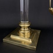 House the dolphin, lamp foot in plexiglass and gold metal design 1970