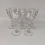 8 grands verres en cristal de saint Louis, modèle Moselle. Années 30.