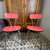 2 chairs in red Formica 60s