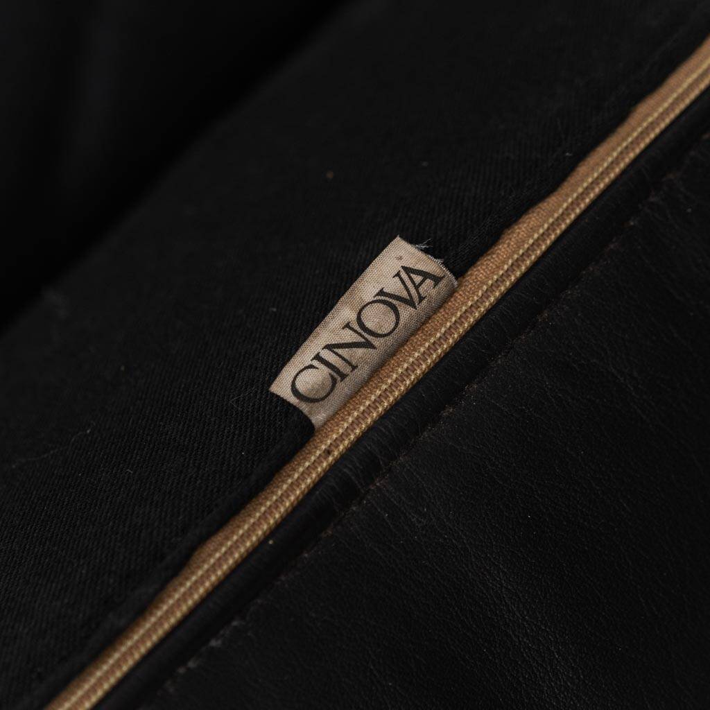 Divano modulare in pelle nera cinova anni ’70 modernariato