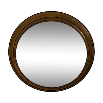 Gilac round mirror in smoked plexiglass from the 70s