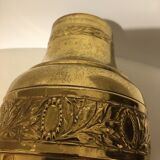 Yellow copper vase signed gbn art deco