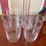 9 verres baptême cristal gravés
