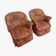Pair of Napoleon III period toad armchairs