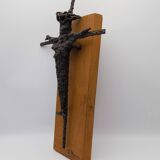 Brutalist sculpture, crucifix by René Mignion, France, 1967