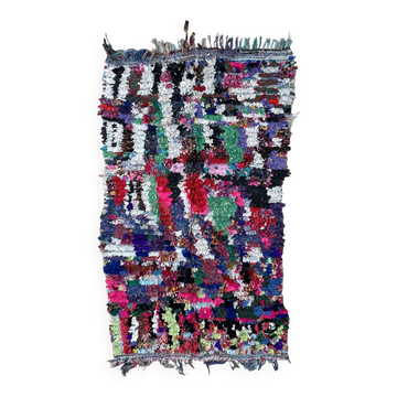 Colorful Boucherouite Berber rug - 139 x 233 cm