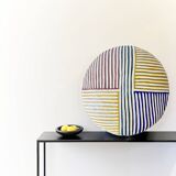 Zulu Round Shield | Bamiléké L Wooden 23 inches - Rainbow - Wall Decoration