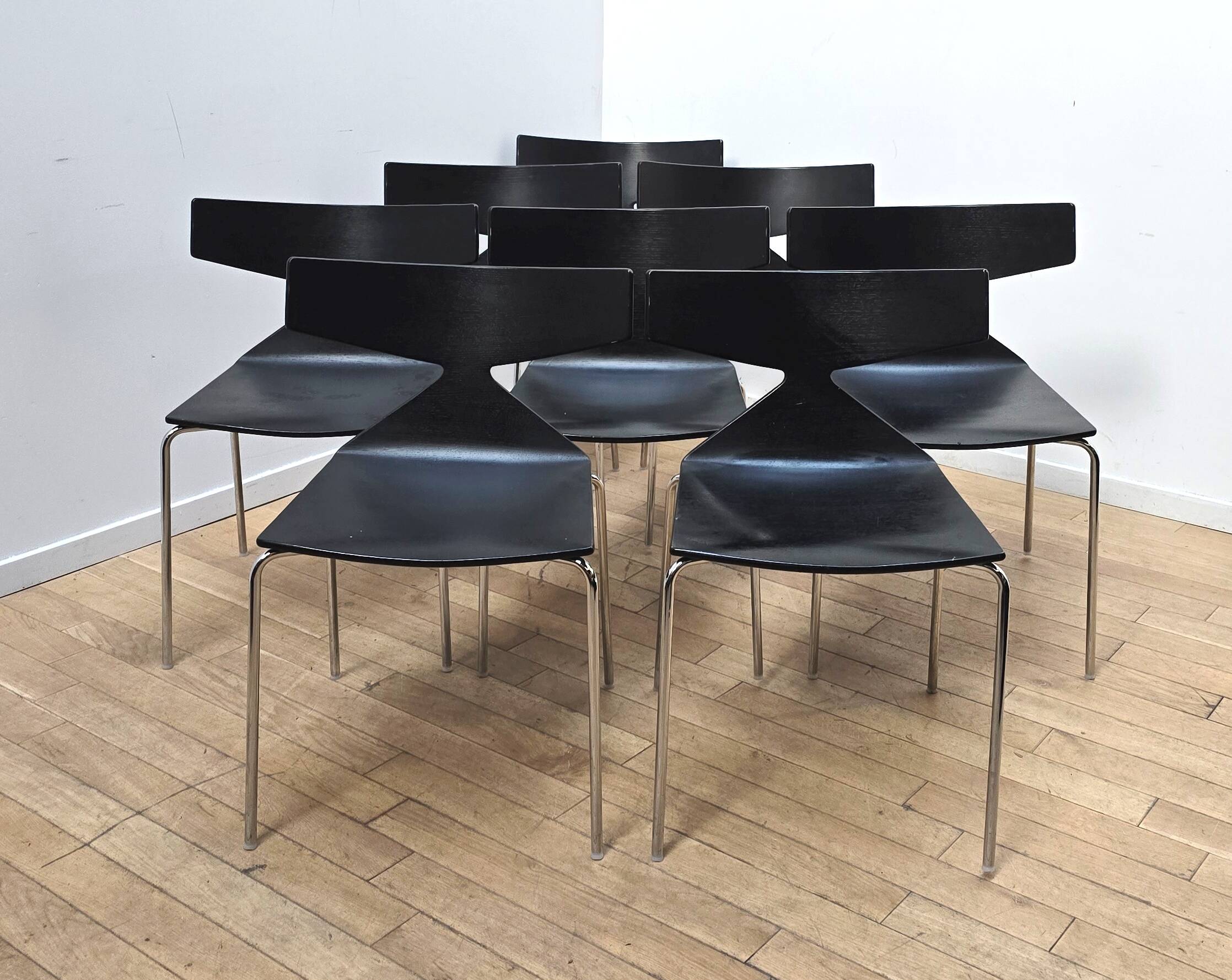 Set of 8 Saya dining chairs, Arper