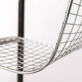 Pair of Vintage Metal Armchairs – Chrome Wire Mesh – Italy 1980s