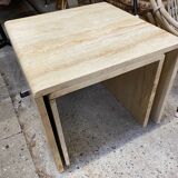 Italian travertine pull out tables, 1970