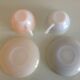 Pair of polychrome opaline cups by Arcopal / vintage 60s-70s