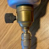 Vintage flexible metal workshop lamp with vice attachment