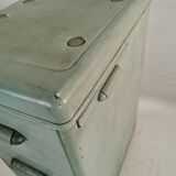 Antique Vintage Industrial 20th Century Light Blue Chest Of 3 Drawers