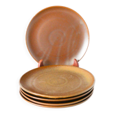 Set of 5 stoneware dessert plates, 1970