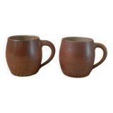 Vintage stoneware ceramic mugs handcrafted Scandinavian country decoration tea cups