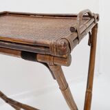 Mid-century colonial style bamboo folding table