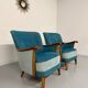 Lot of 2 sculptural Danish design armchairs from the 1940s, vintage.