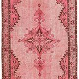 Overdyed Wool Vintage Handmade Carved Rug 172 cm x 290 cm