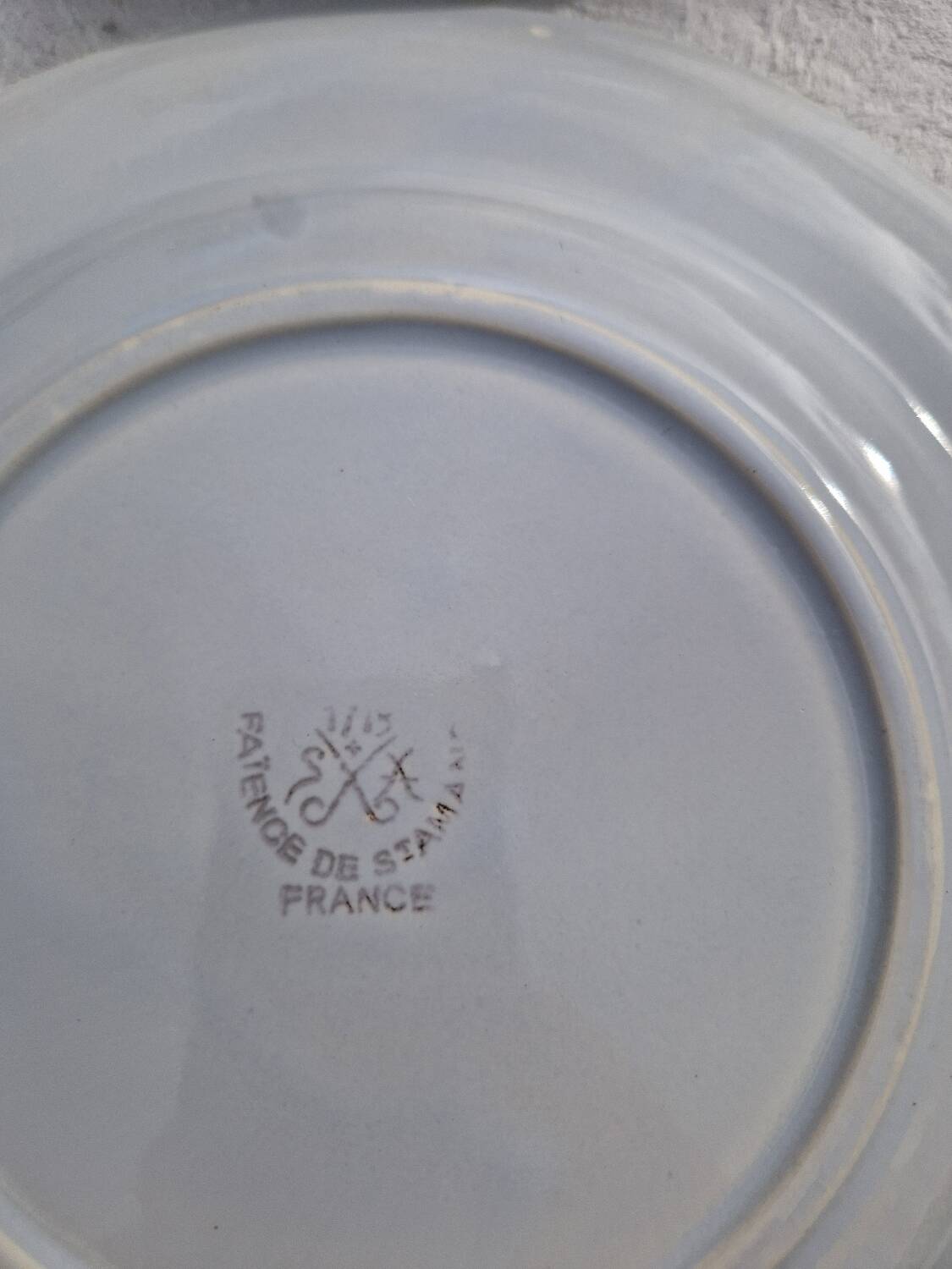 Lot de 9 assiettes plates saint Amand decor poissons