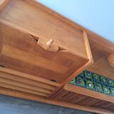 Guillerme et Chambron high sideboard, bar buffet, vintage secretary