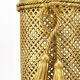 Hollywood Regency umbrella stand in gold metal with cord and tassels, Li Puma Firenze, 1950.
