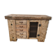 Old established a door and five drawers raw wood