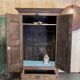 Old brutalist regionalist oak cabinet XIX th century