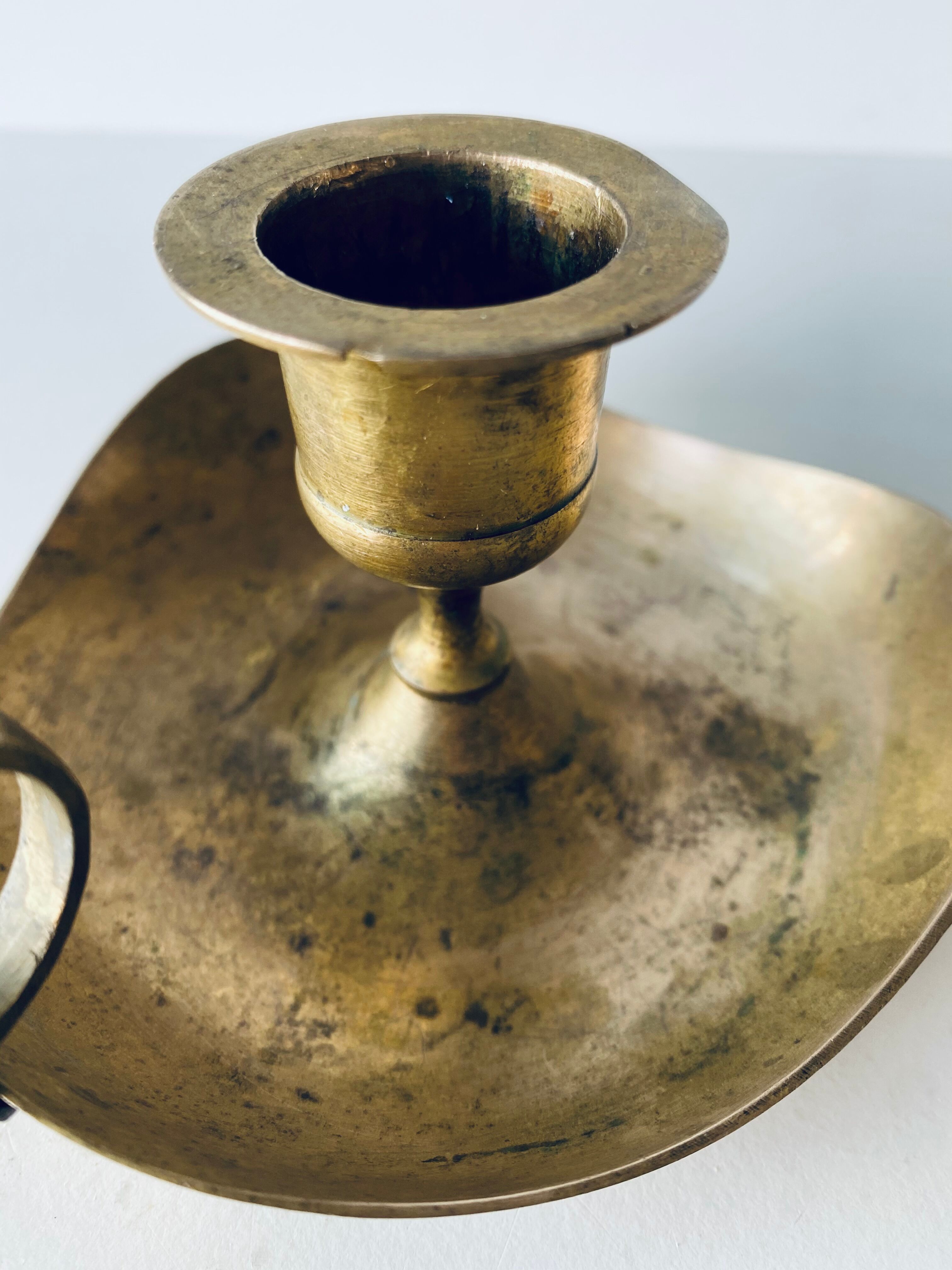 Old brass candlestick