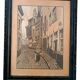 Gravure flamande peinte à la main signée R.VERHULST 1943