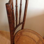 Chaise bistrot Fischel avec assise cannée vintage années 20/40