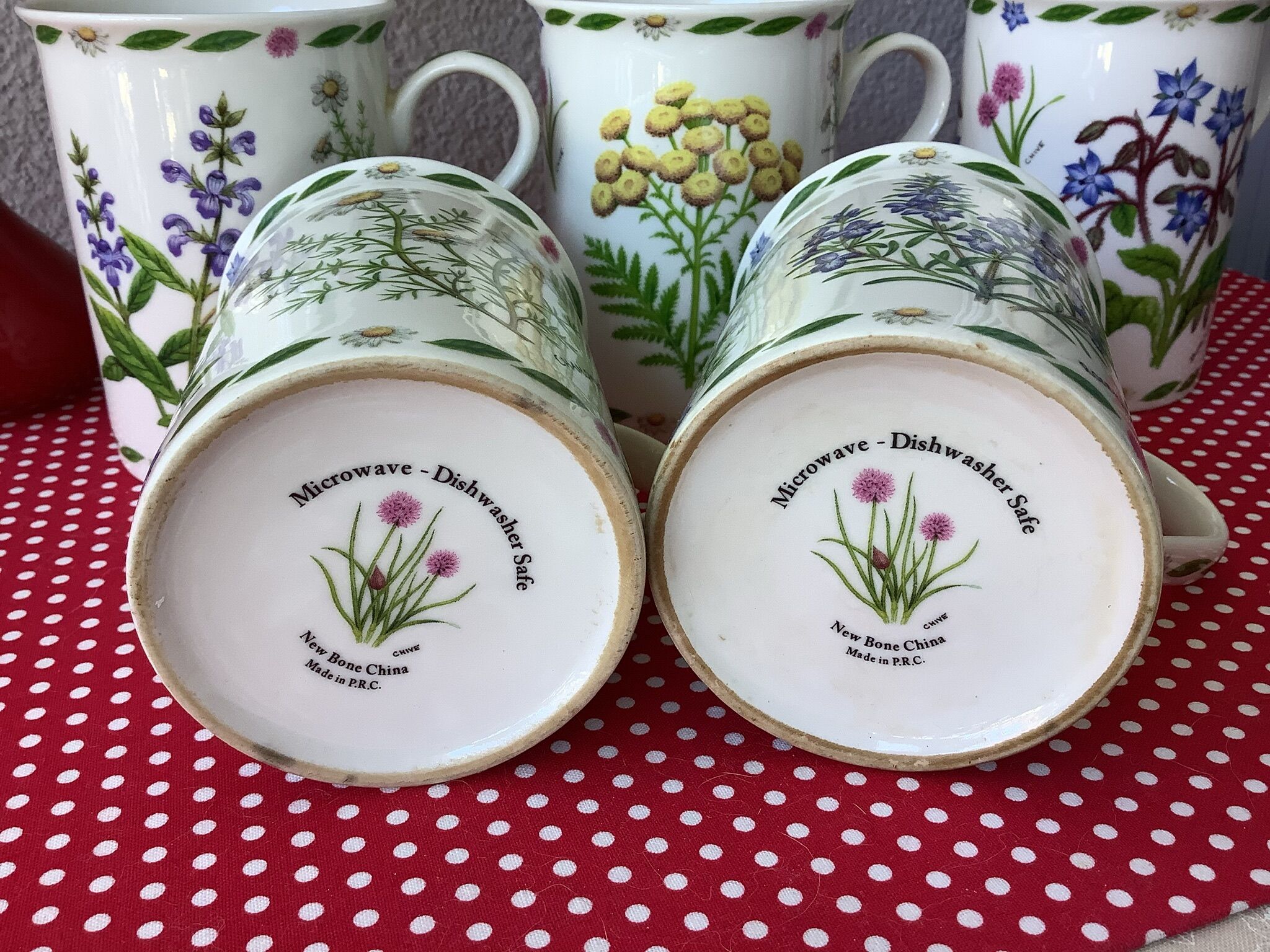 English mugs botanical décor New Bone China