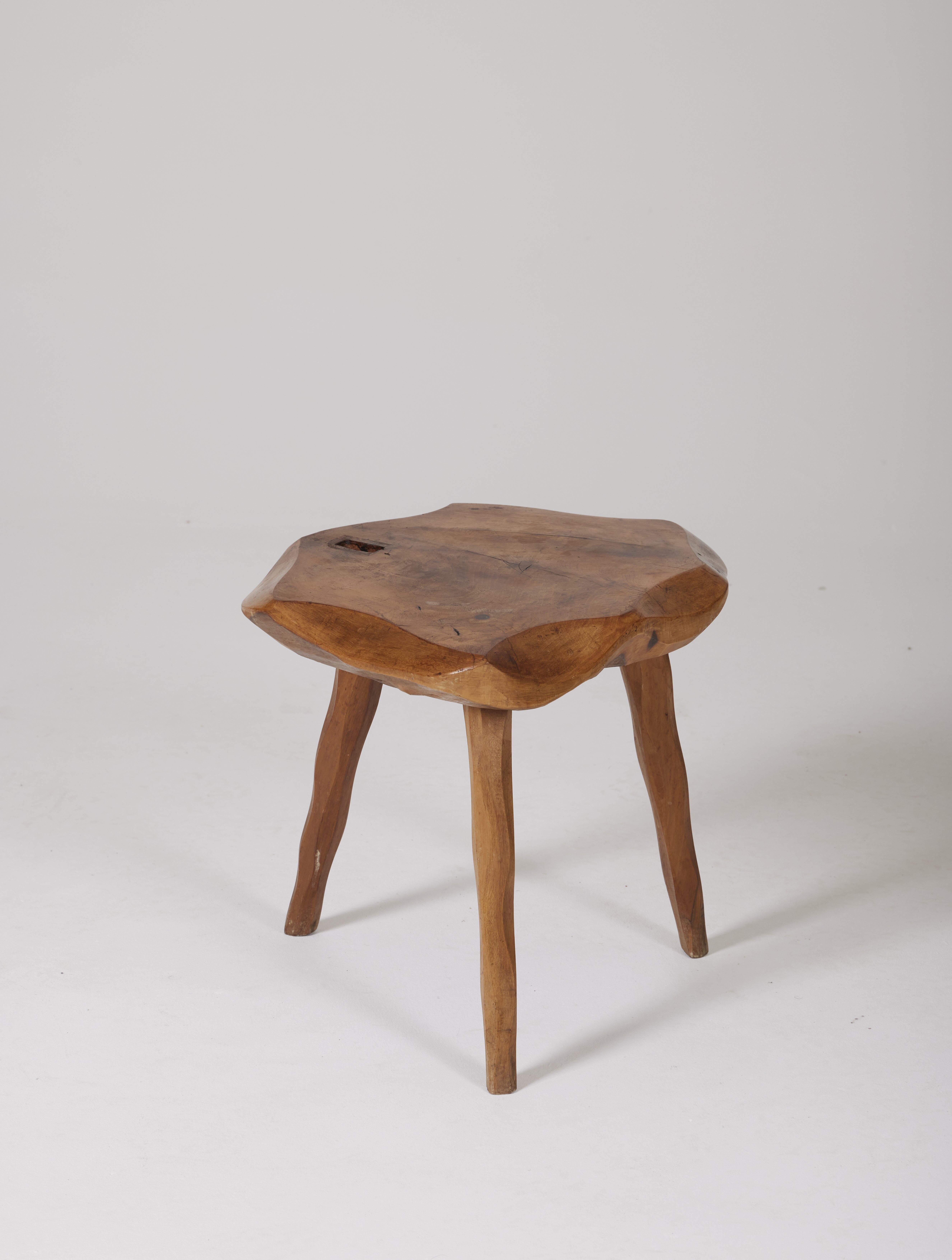 Brutalist tripod stool 1950s