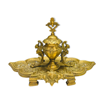 Gilded bronze inkwell