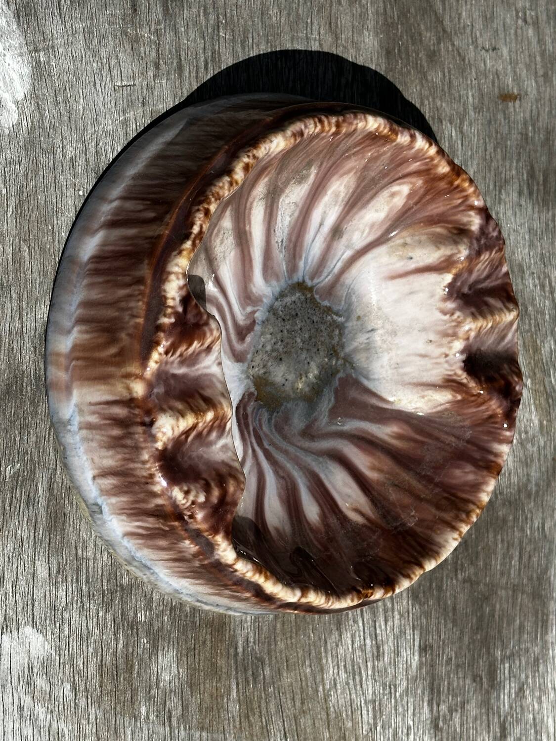 Empty Ashtray Pocket in Ceramic Marble Effect D 14 cm