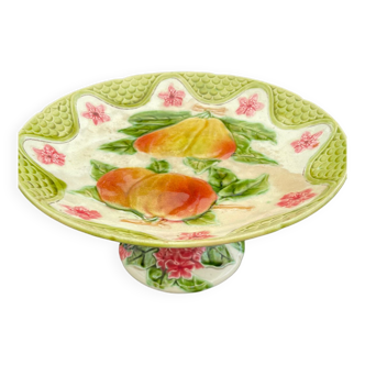 1900 majolica earthenware barbotine compote dish