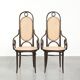 Ensemble de 2 chaises vintage originales design Thonet modèle Long John avec accoudoirs.