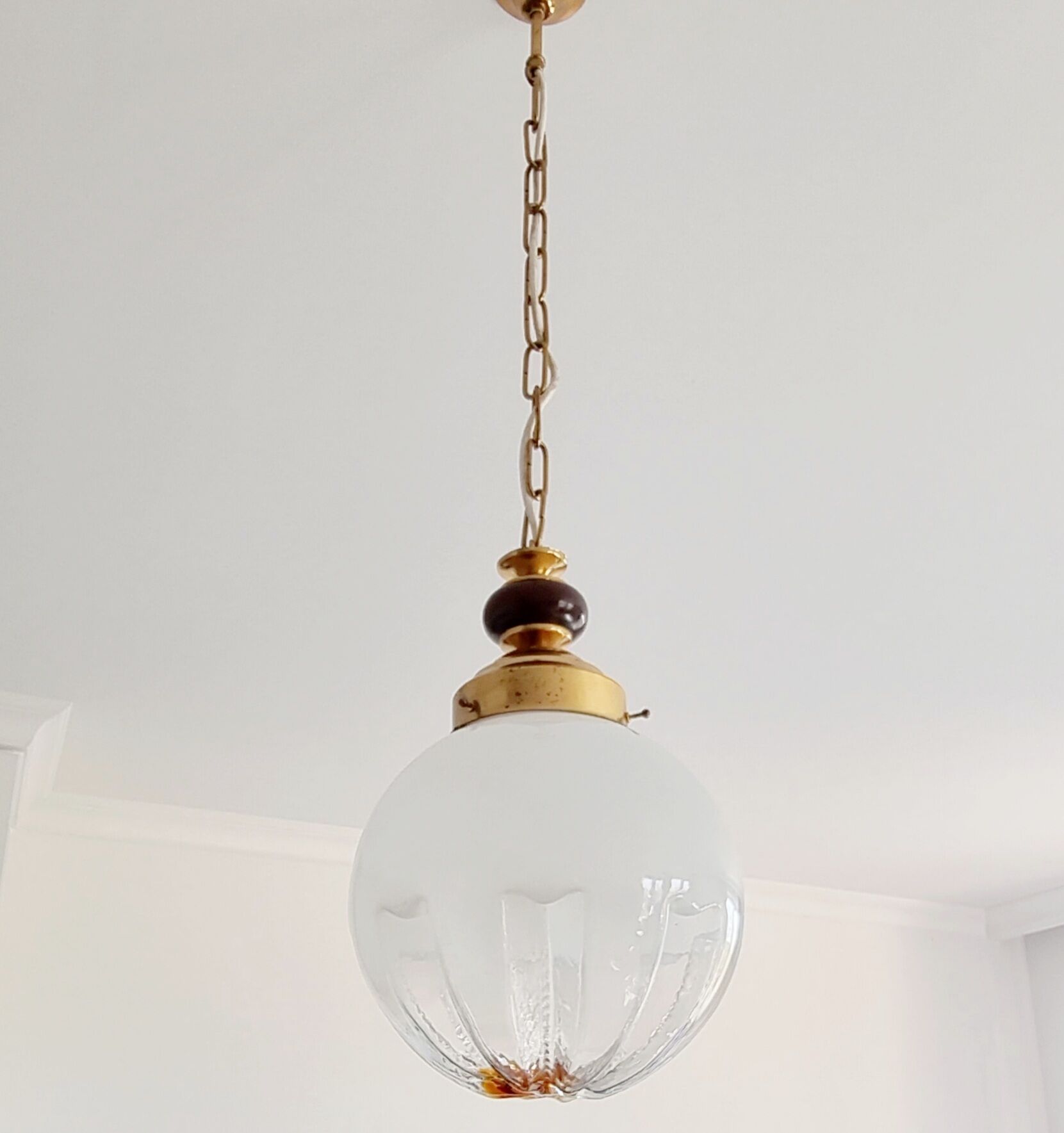 Large Mid-Century Murano Glass Pendant / Ceiling Lamp from Mazzega, Italy, 1970s