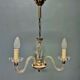 Small Venetian chandelier, three-burner twisted blown glass 1950s - Brass, Glass