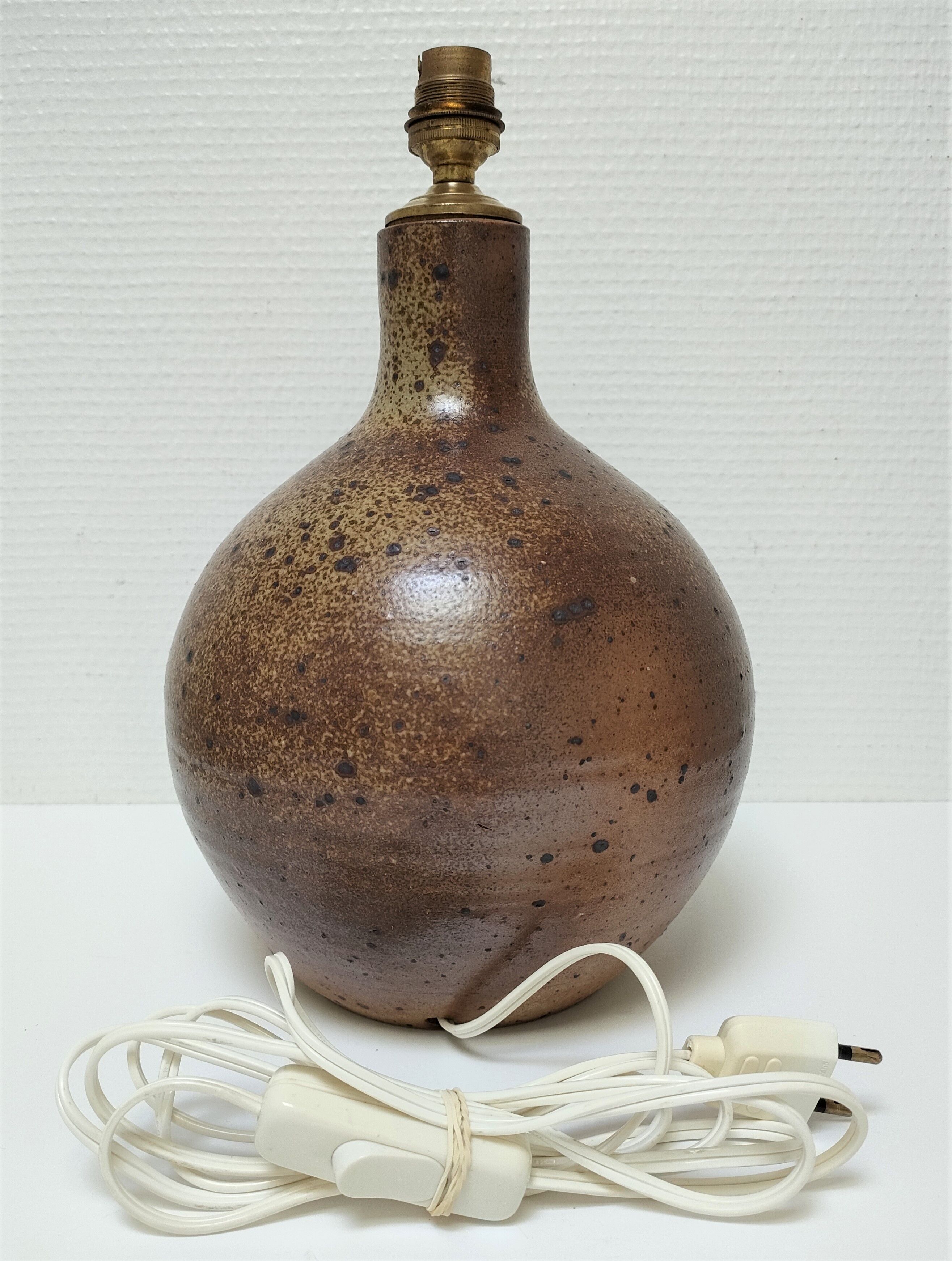 Lamp foot sandstone pyrity vintage height 31 cm