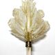 Applique murano en verre vintage et feuille d'or par barovier toso, italie