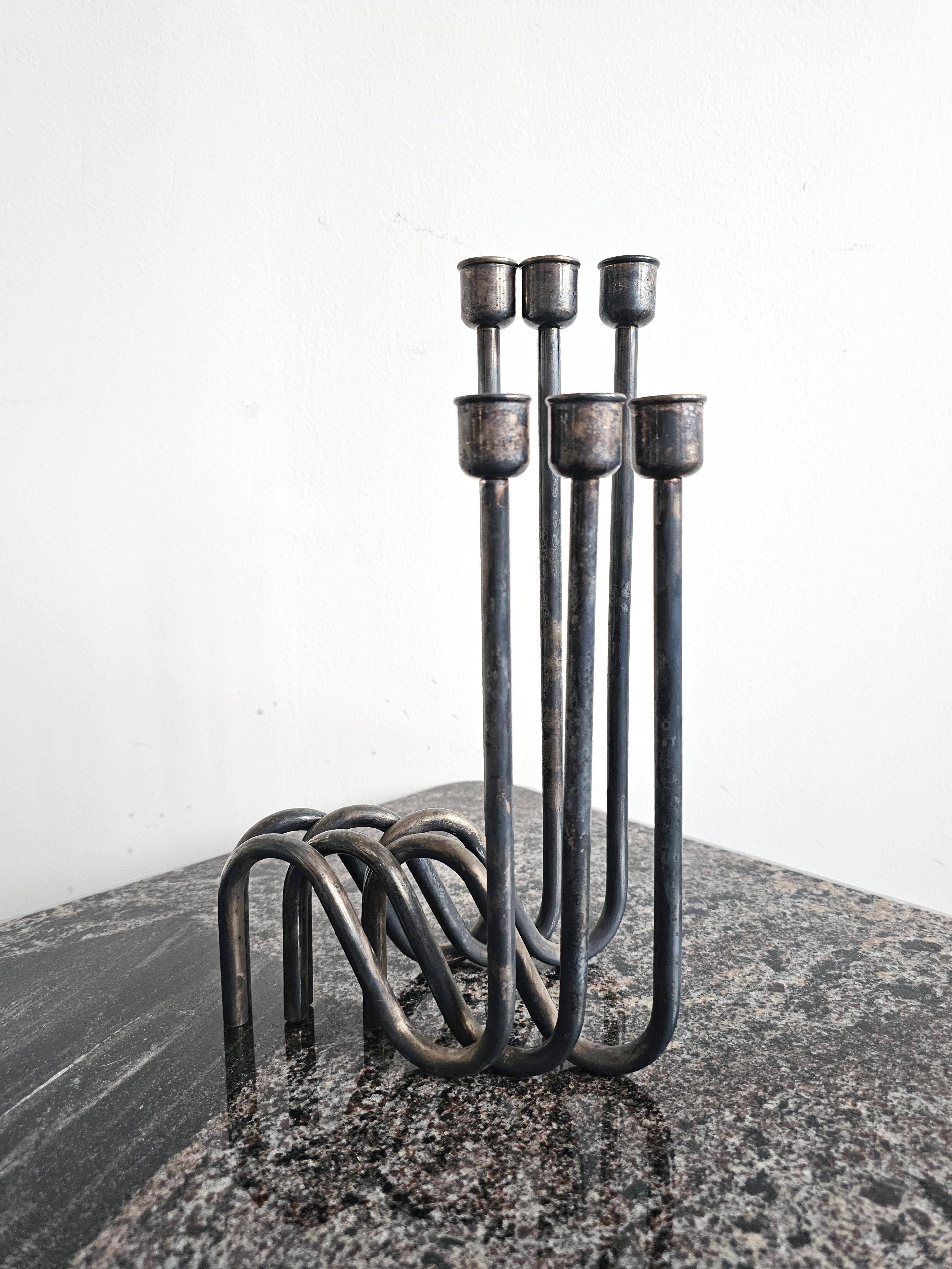 Set of 3 modern mid-century candle holders by Lino Sabattini