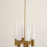 1950s brass and glass chandelier by Hans-Agne Jakobsson
