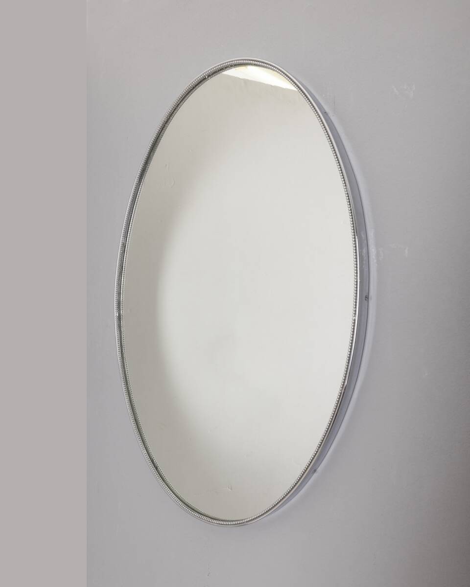 Vintage 70s wall mirror chrome metal Italian design