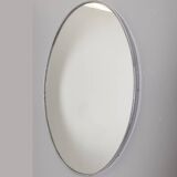 Vintage 70s wall mirror chrome metal Italian design